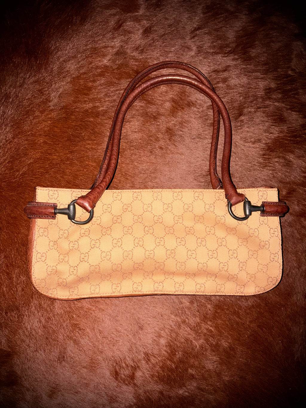 GUCCI BY TOM FORD BROWN MONOGRAM SHOULDER BAG
