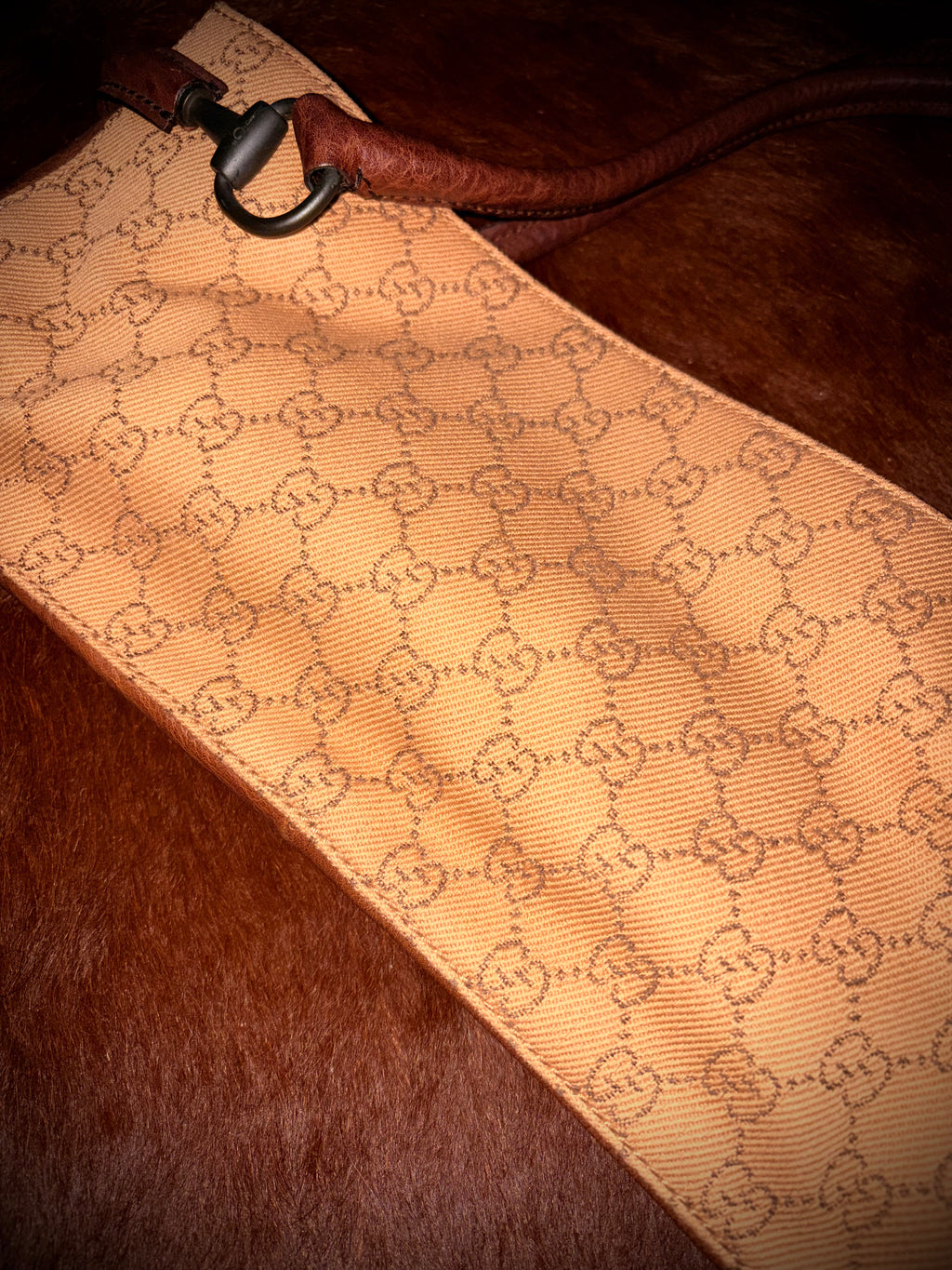 GUCCI BY TOM FORD BROWN MONOGRAM SHOULDER BAG