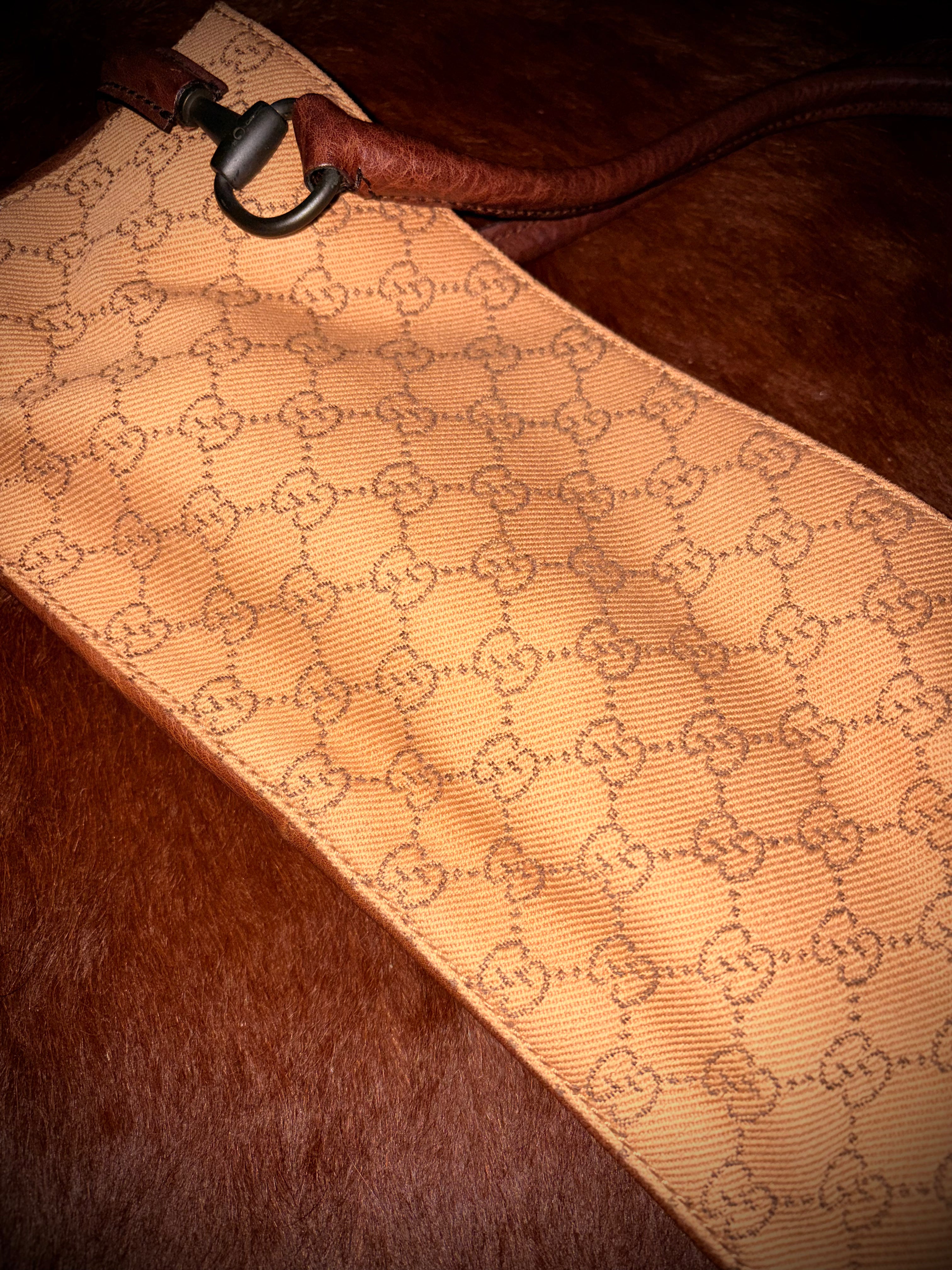GUCCI BY TOM FORD BROWN MONOGRAM SHOULDER BAG
