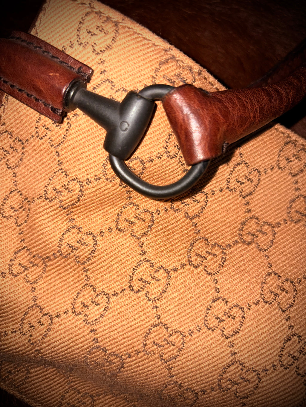 GUCCI BY TOM FORD BROWN MONOGRAM SHOULDER BAG