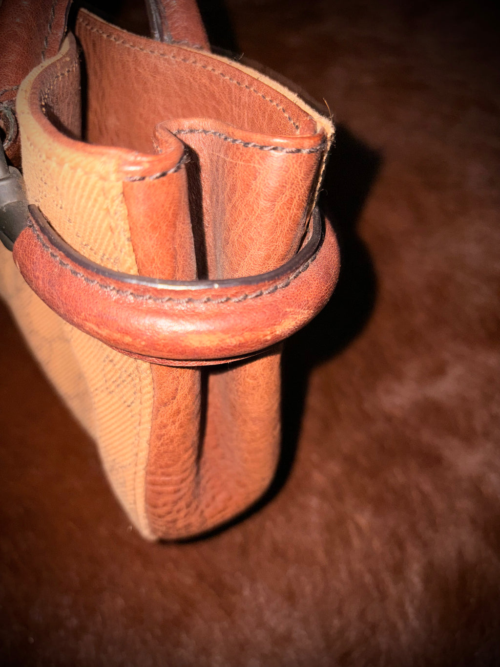 GUCCI BY TOM FORD BROWN MONOGRAM SHOULDER BAG