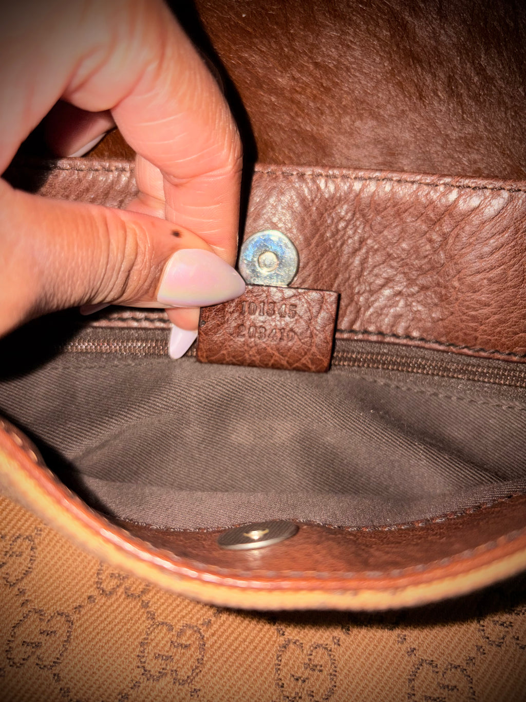 GUCCI BY TOM FORD BROWN MONOGRAM SHOULDER BAG