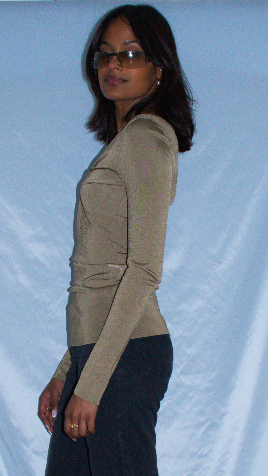 RARE GUCCI LONG SLEEVE KNOT TOP