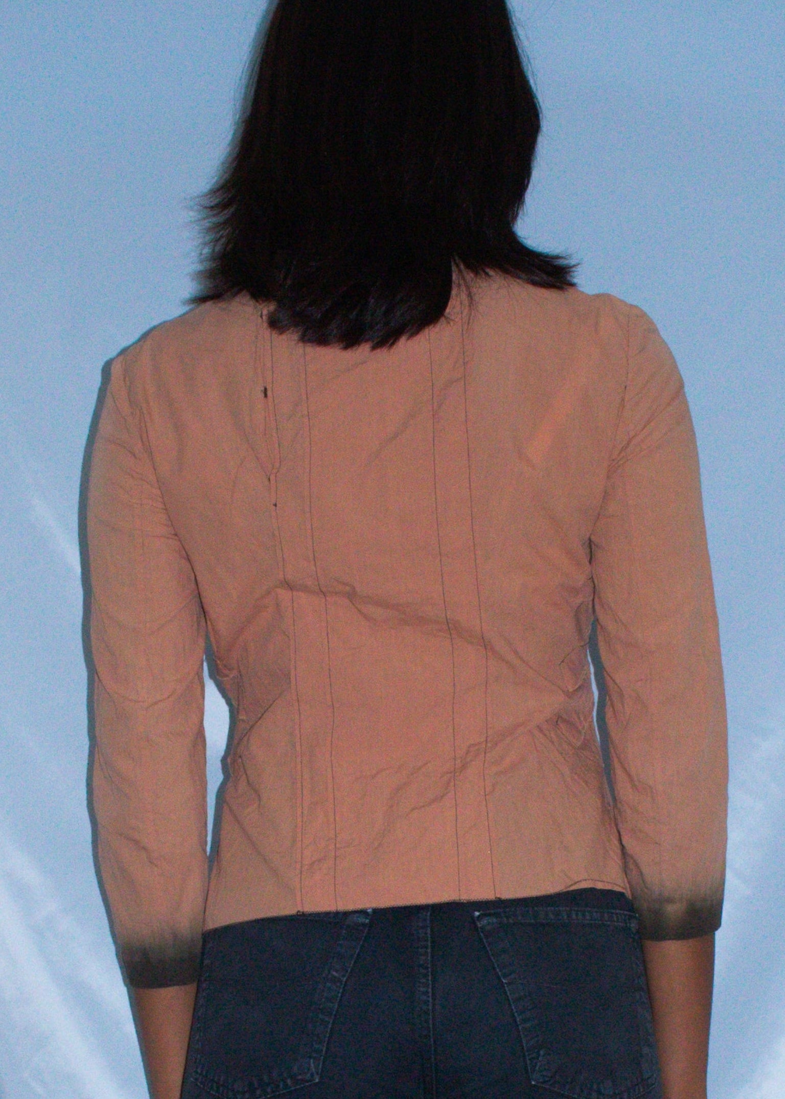 PRADA SPRING 2004 BEIGE TIE DYE TOP