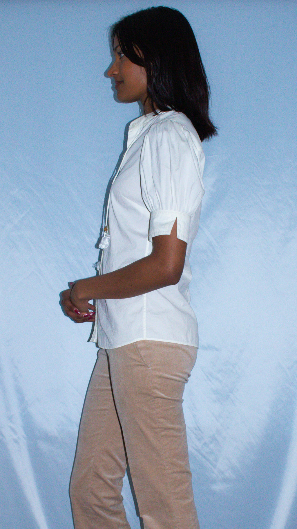 GUCCI WHITE SHIRT WITH BAMBOO TIES
