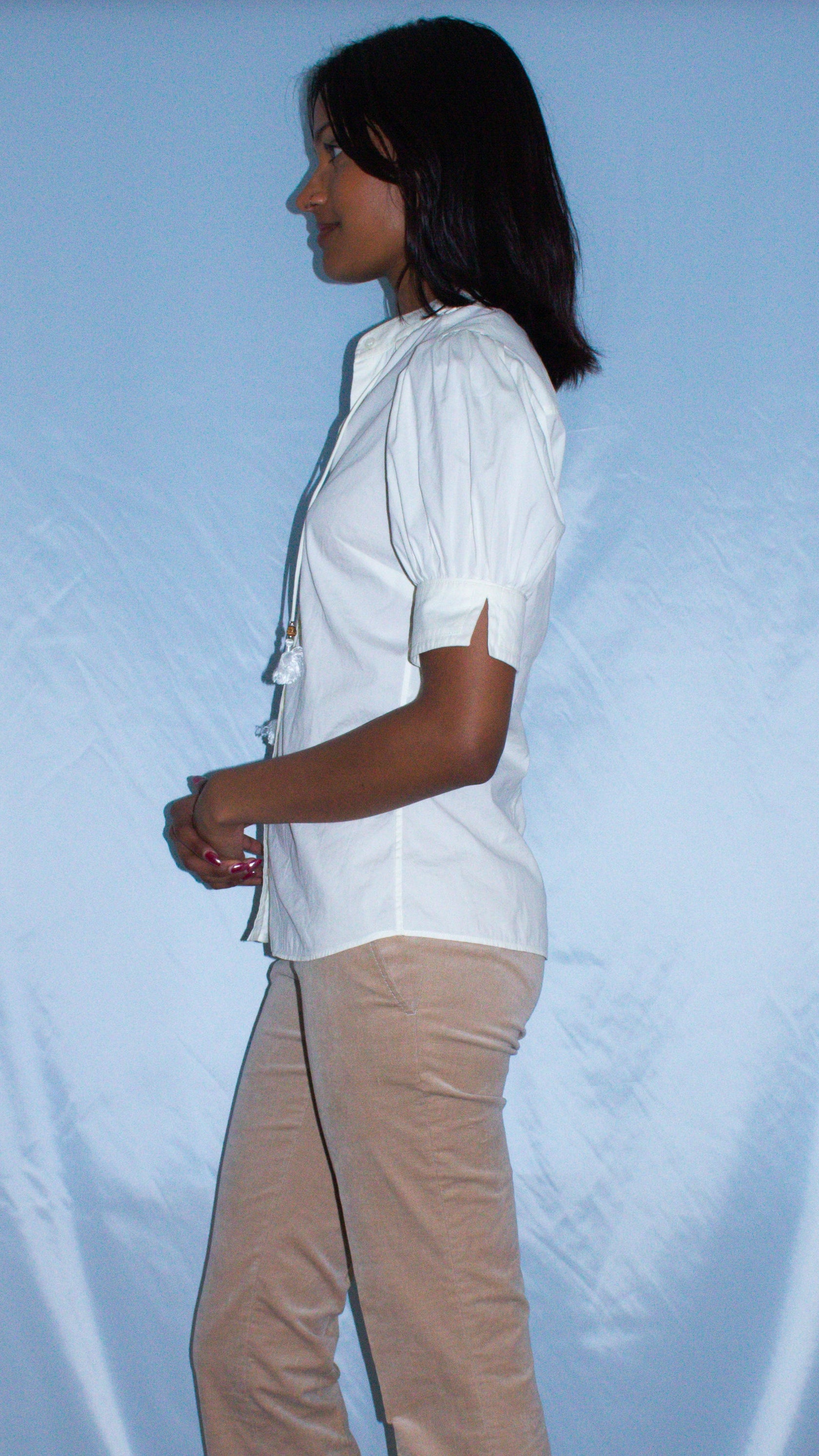 GUCCI WHITE SHIRT WITH BAMBOO TIES