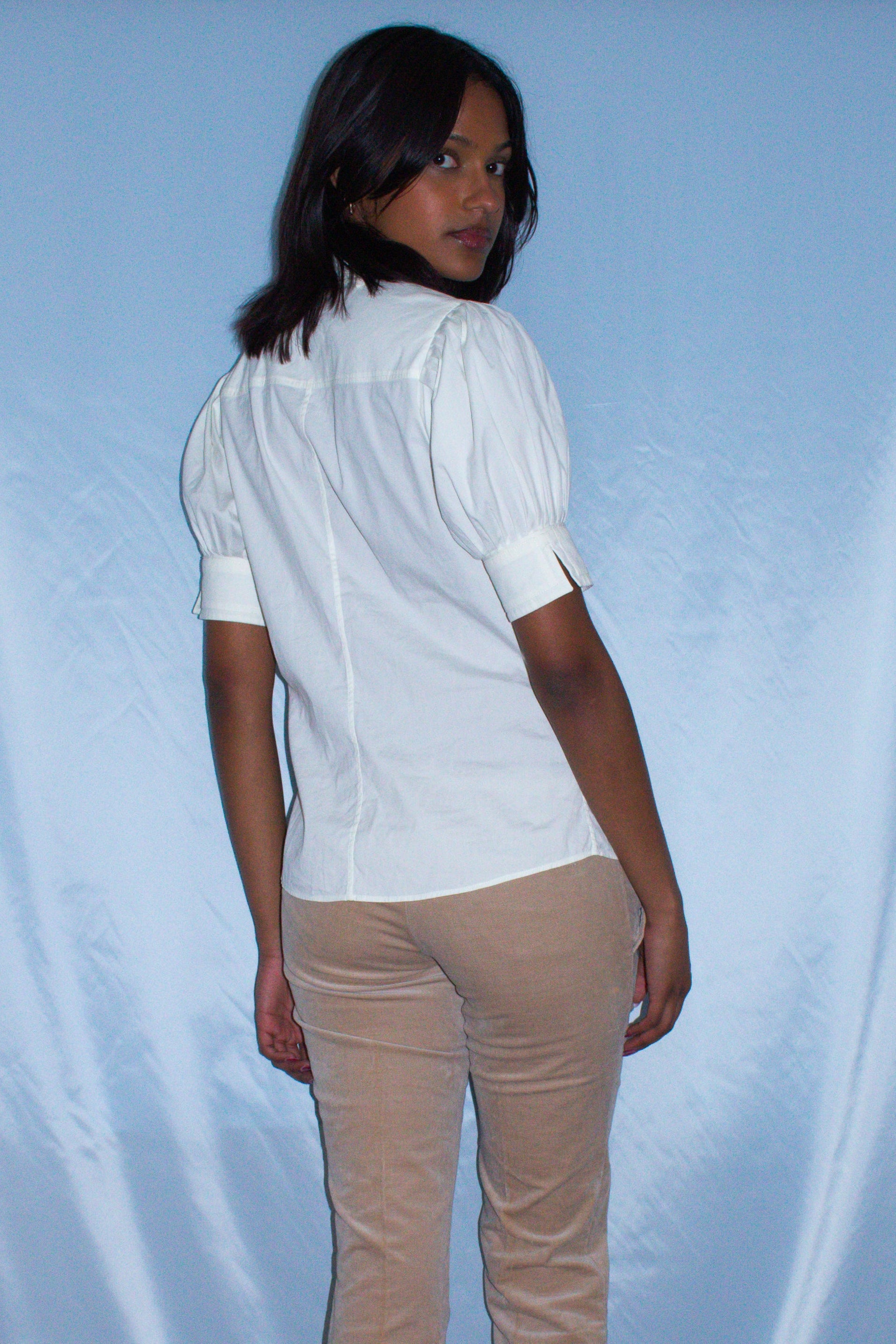 GUCCI WHITE SHIRT WITH BAMBOO TIES