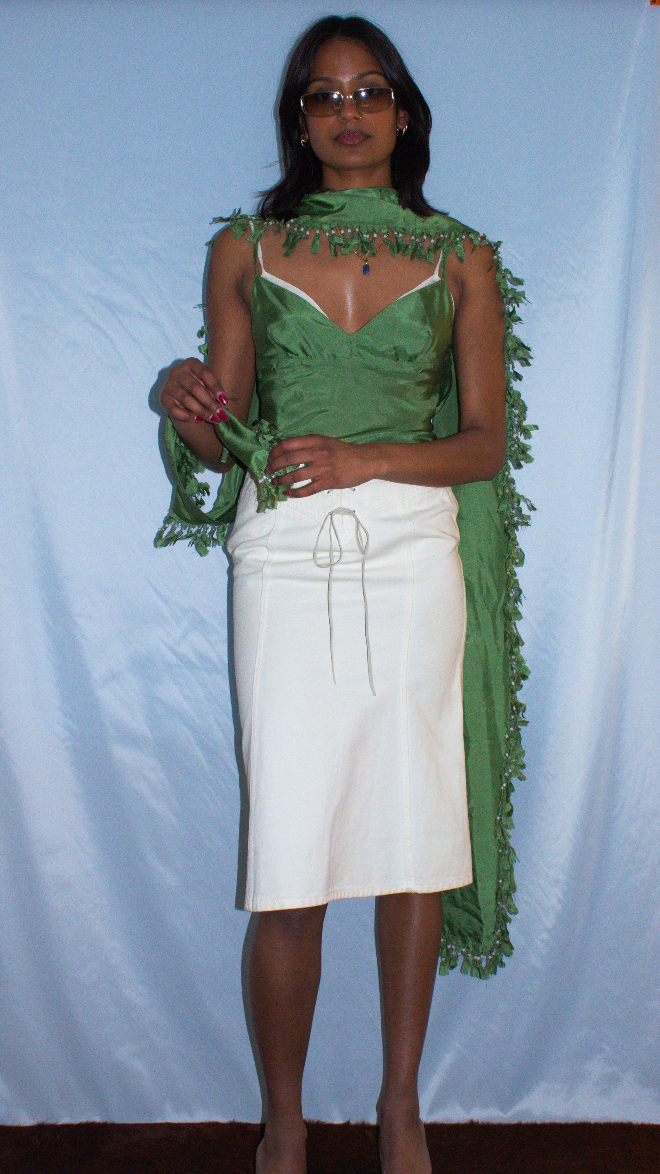 GUCCI BY TOM FORD WHITE DENIM PENCIL SKIRT
