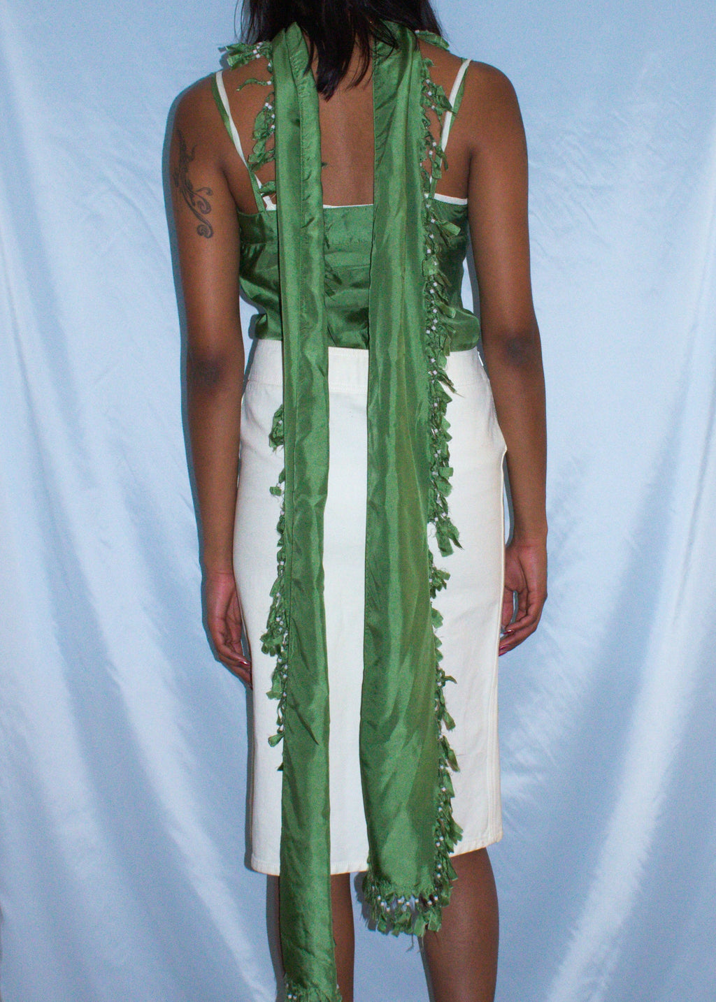 SEE BY CHLOE GREEN TANK TOP WITH DUPATTA