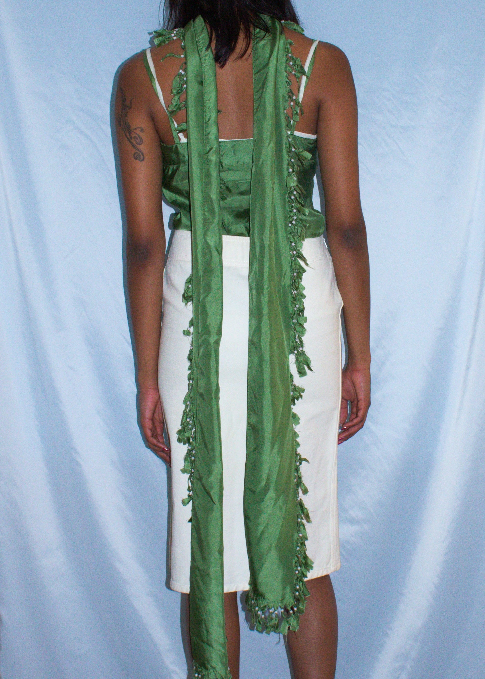 SEE BY CHLOE GREEN TANK TOP WITH DUPATTA