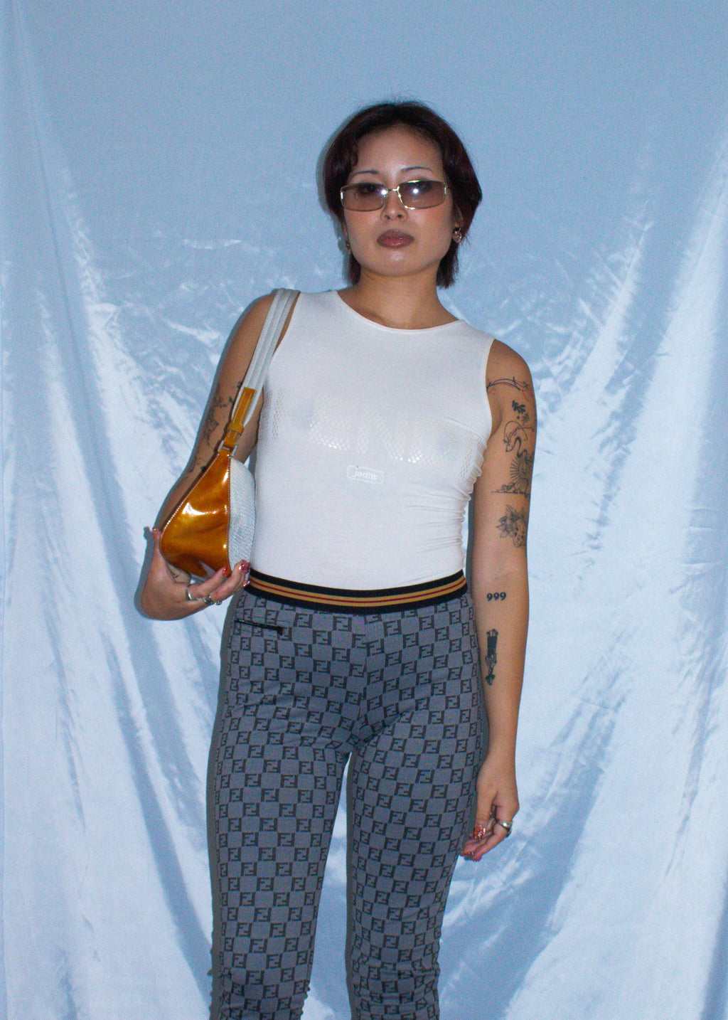PRADA SPORT EARLY 2000'S SILVER & GOLD SHOULDER BAG