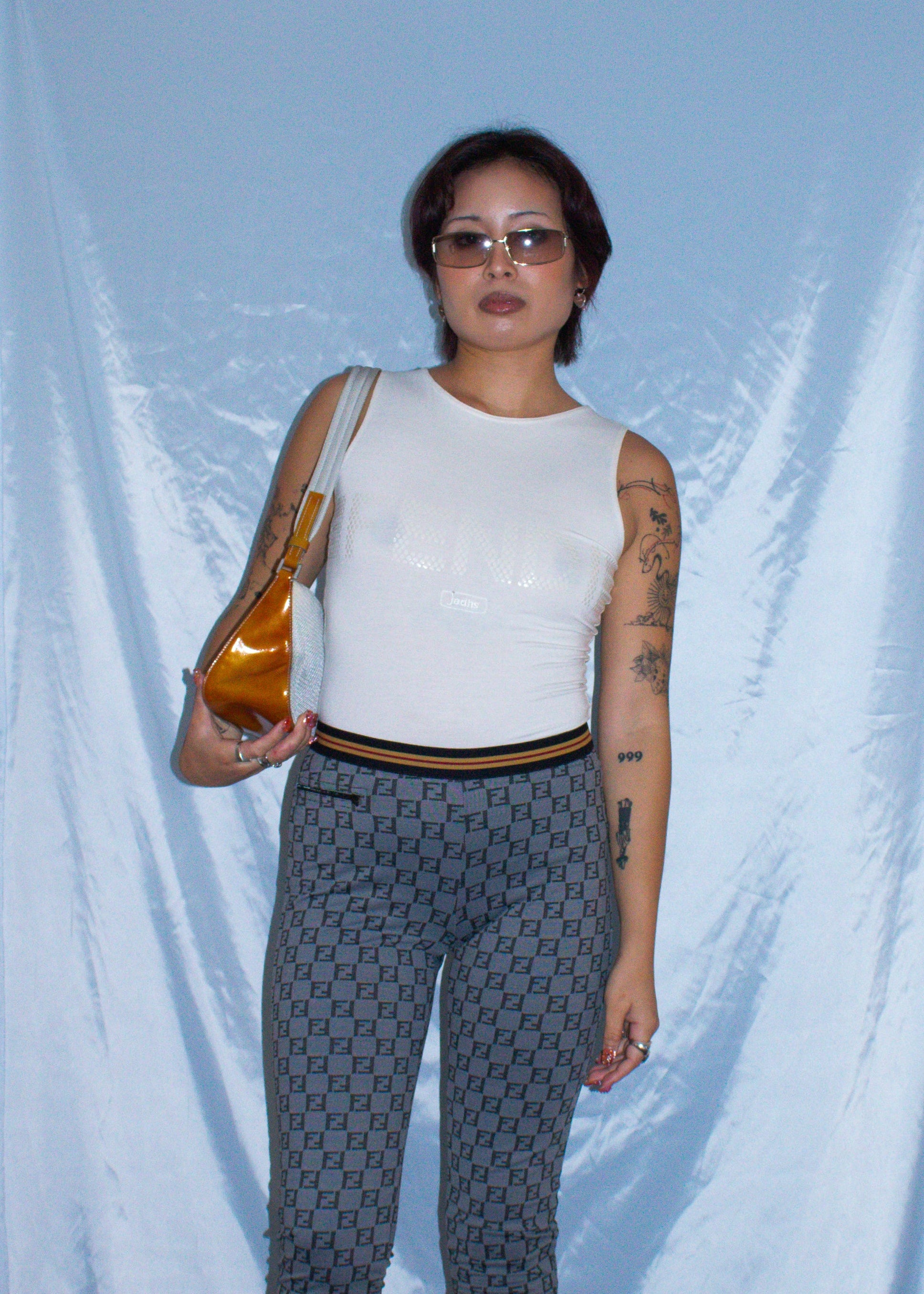 PRADA SPORT EARLY 2000'S SILVER & GOLD SHOULDER BAG
