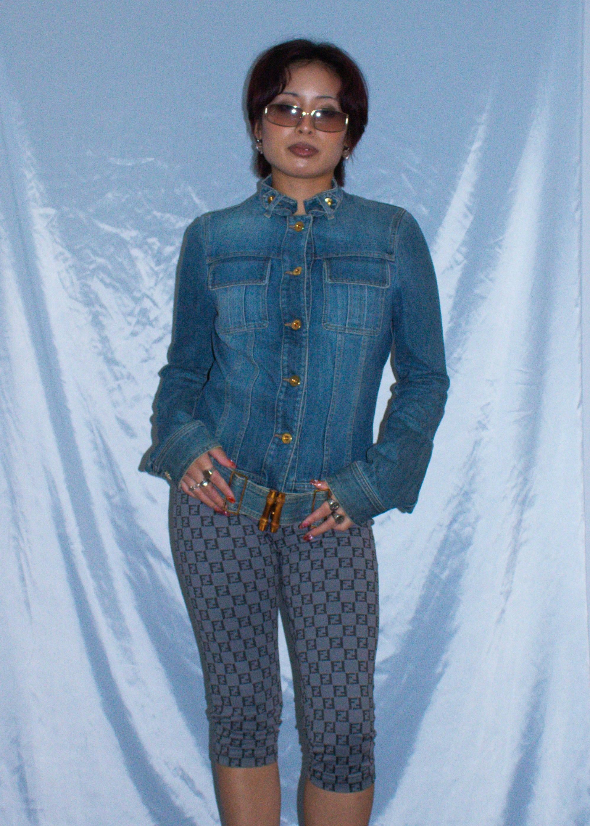 GUCCI BAMBOO BELT DENIM JACKET