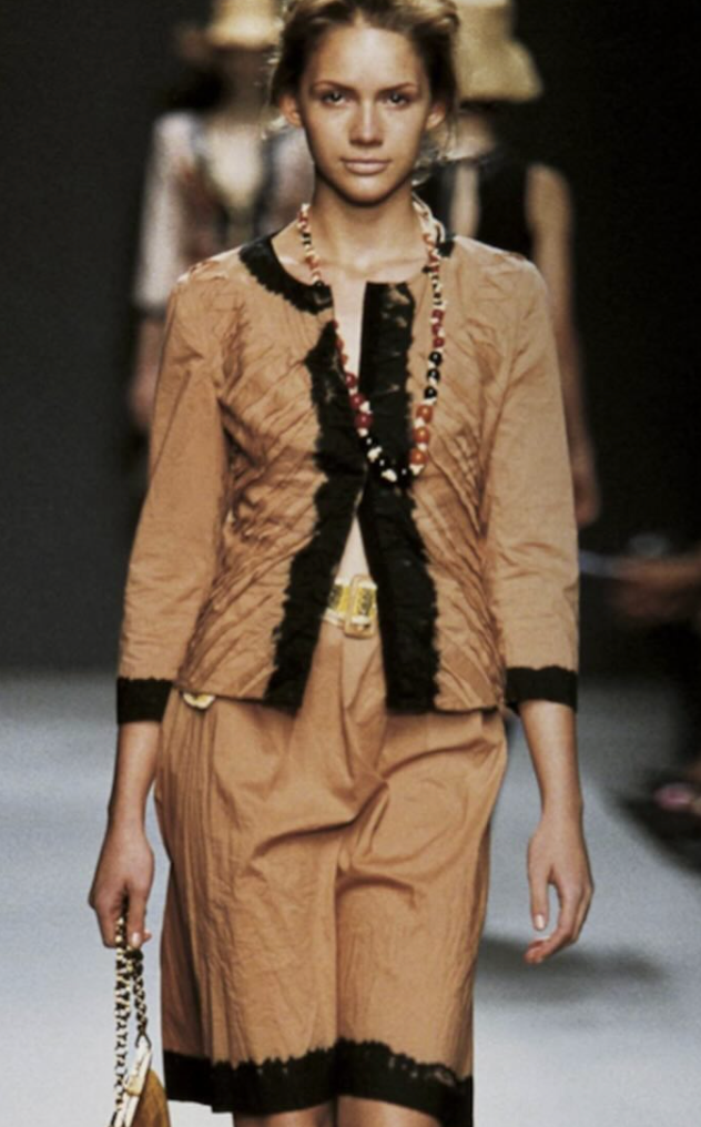PRADA SPRING 2004 BEIGE TIE DYE TOP