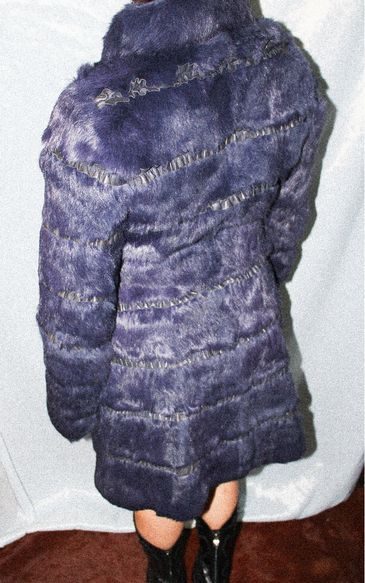 RARE EMPORIO ARMANI PURPLE RABBIT FUR COAT