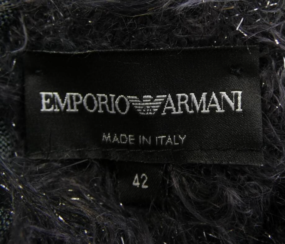 EMPORIO ARMANI FLUFFY KNIT SEQUIN SWEATER