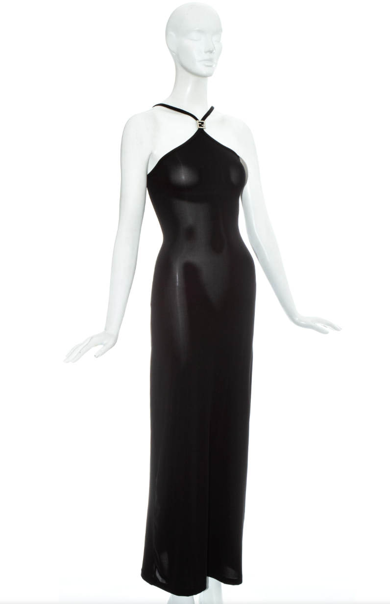 FENDI BY KARL LAGERFELD  S/S 1997 BLACK LYCRA DRESS