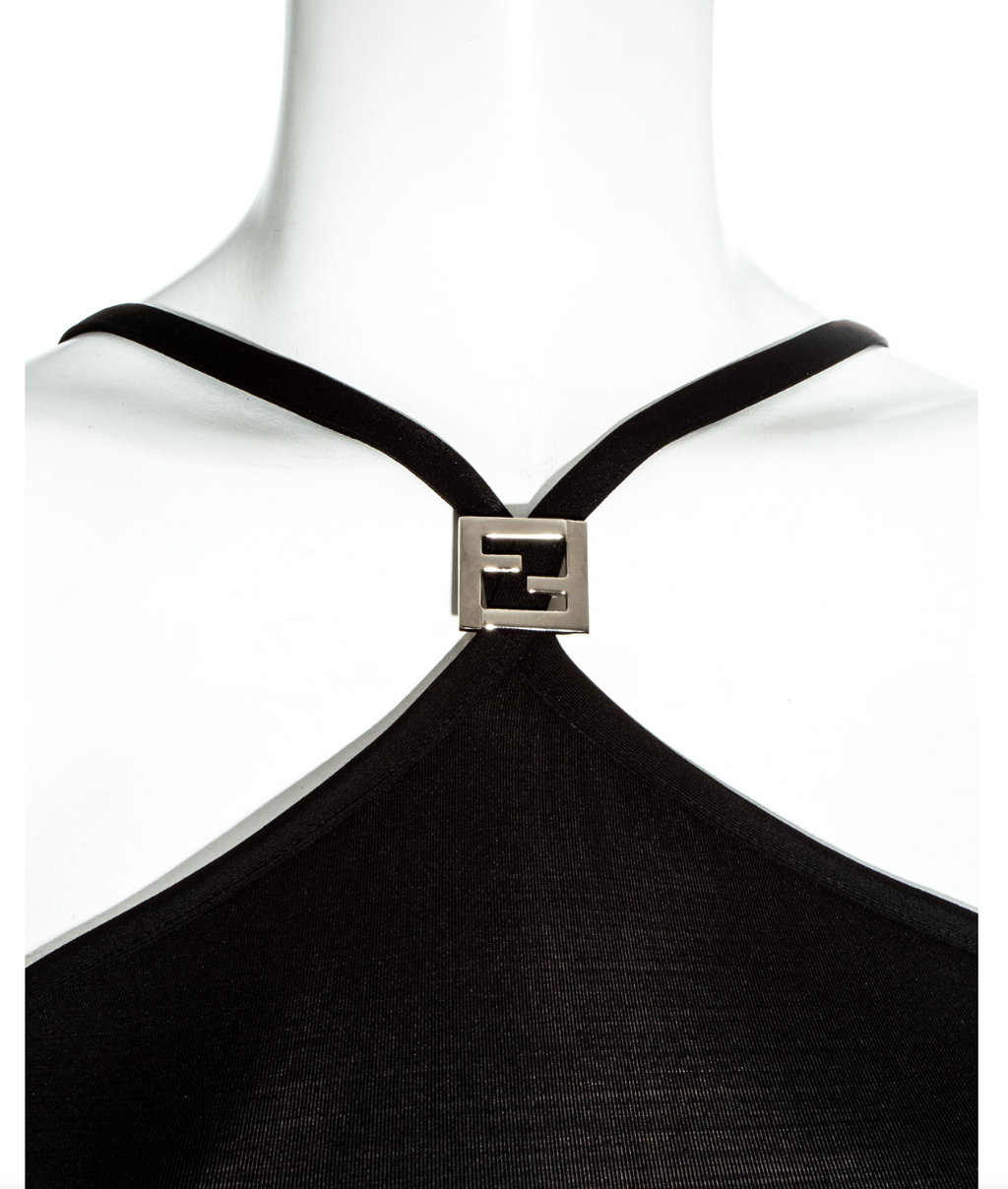 FENDI BY KARL LAGERFELD  S/S 1997 BLACK LYCRA DRESS