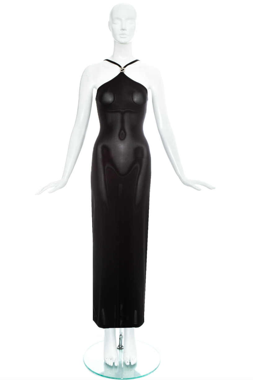 FENDI BY KARL LAGERFELD  S/S 1997 BLACK LYCRA DRESS