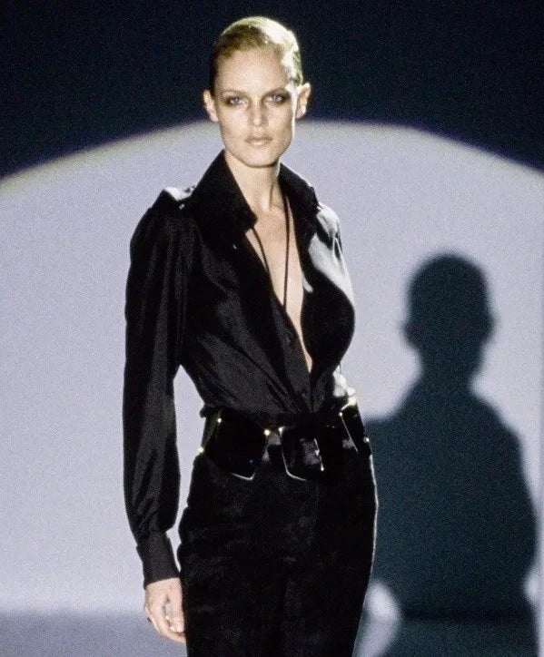 GUCCI BLACK SILK SHIRT CIRCA 1996