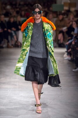 PRADA BLACK ALPACA FLUTED SKIRT F/W 2017